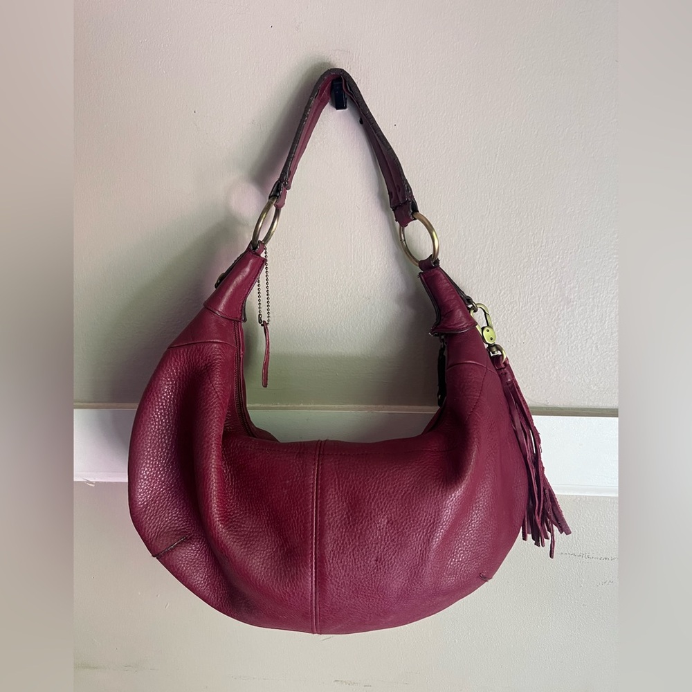 Relativity Burgundy Leather Hobo Bag